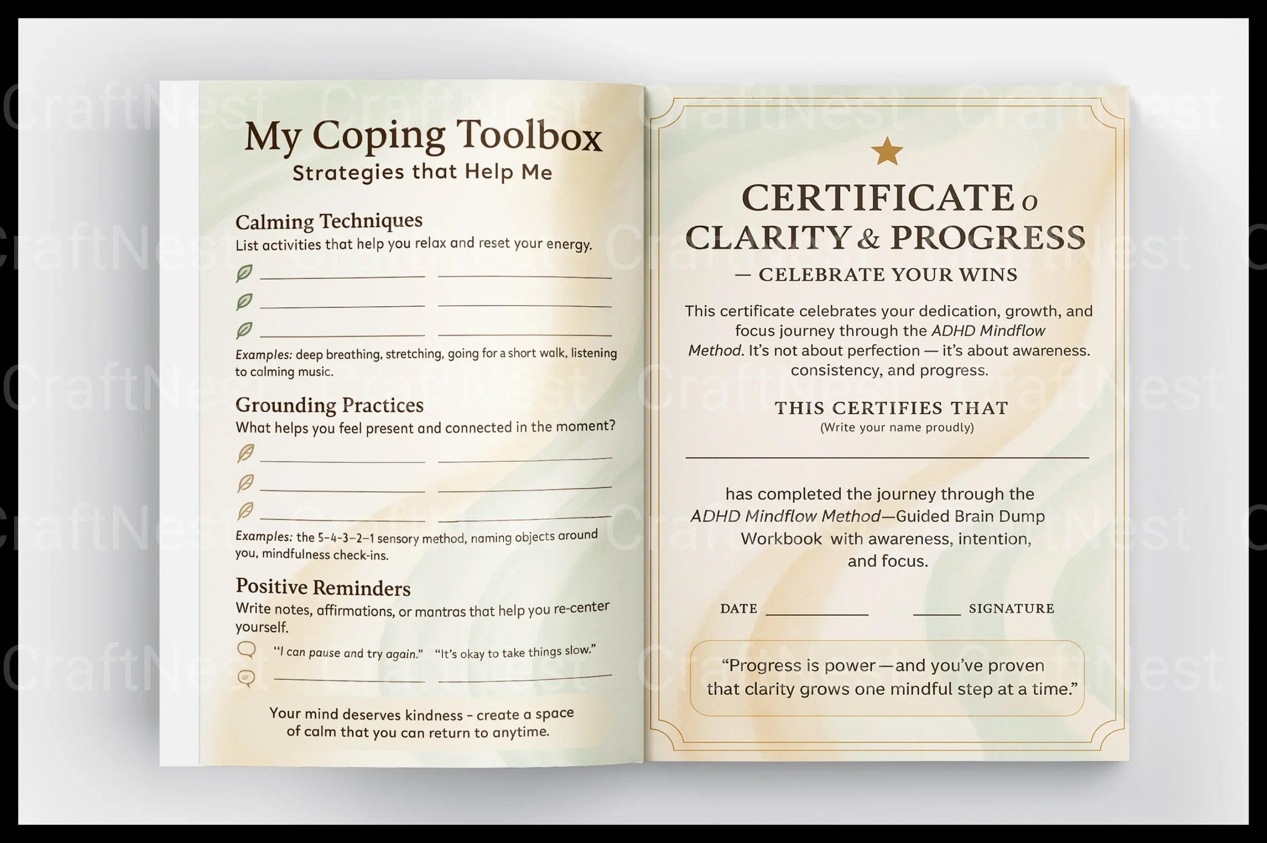 Productivity planner using the ADHD Mind Flow Method for task management and organization
