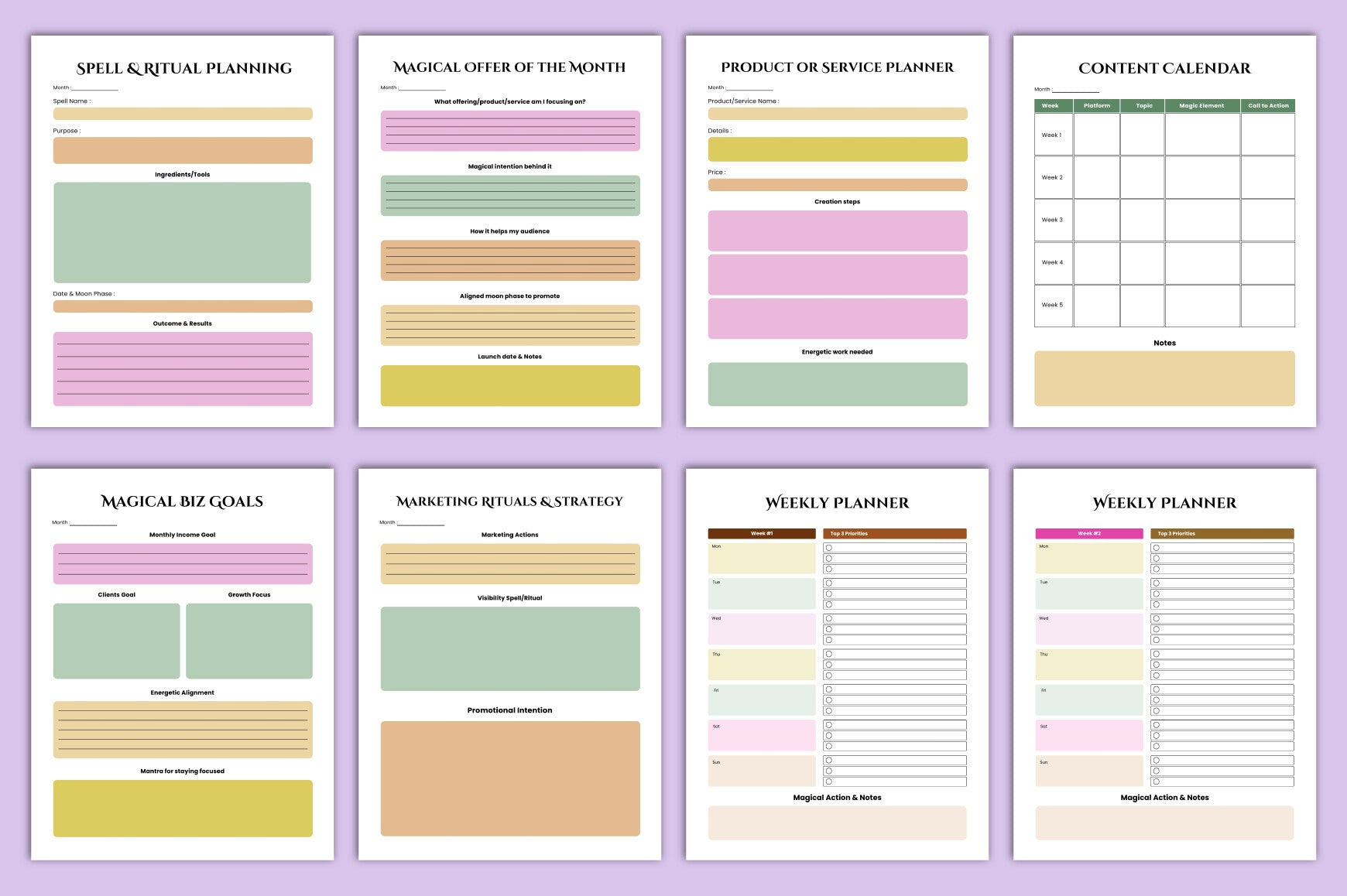 Witchcraft Business Planner