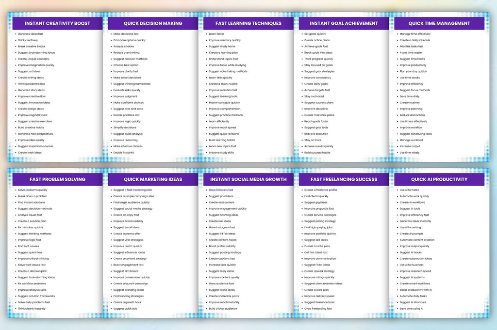 For Fast Results Prompts