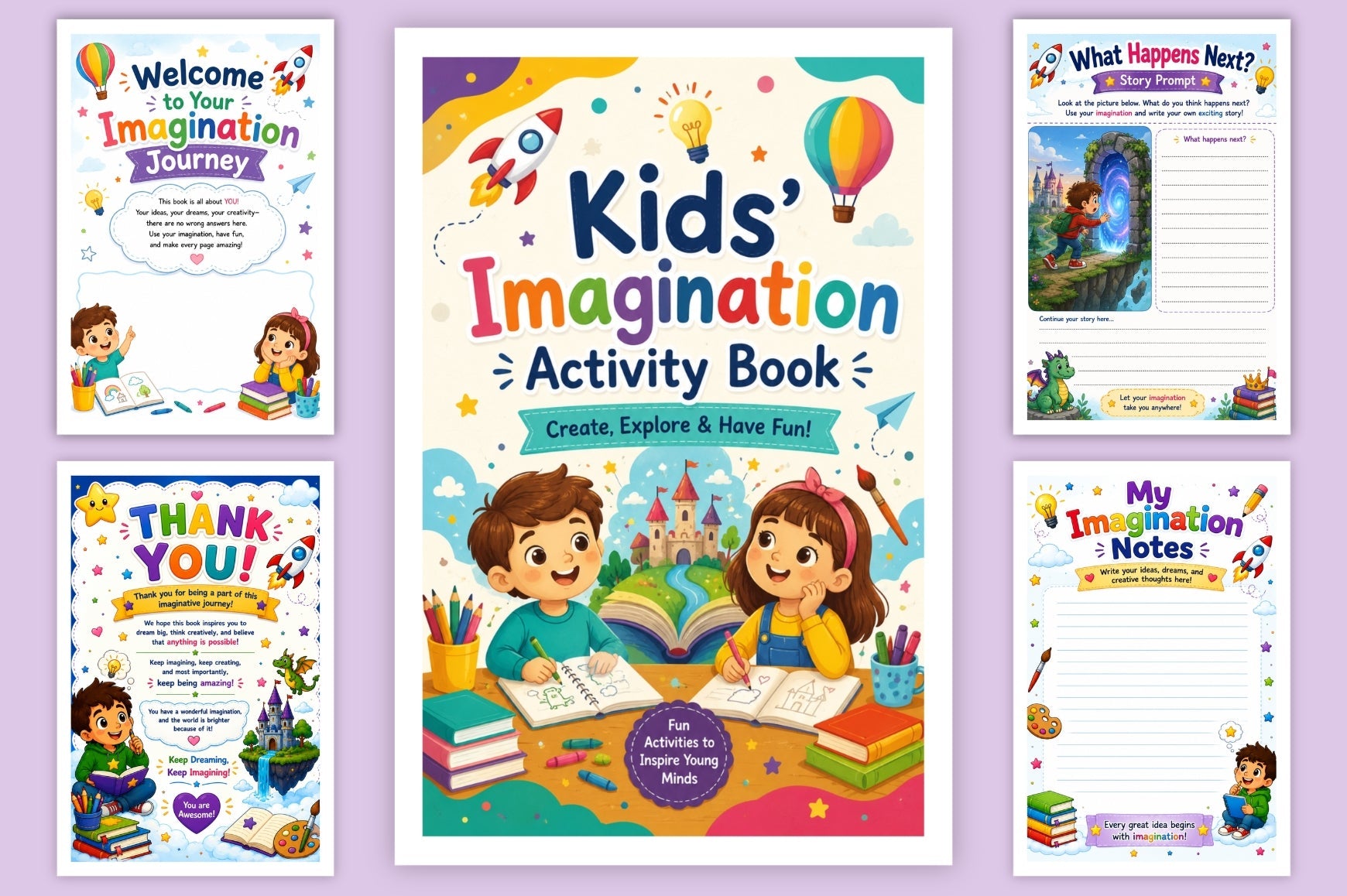 Kids Imagination Activity Book