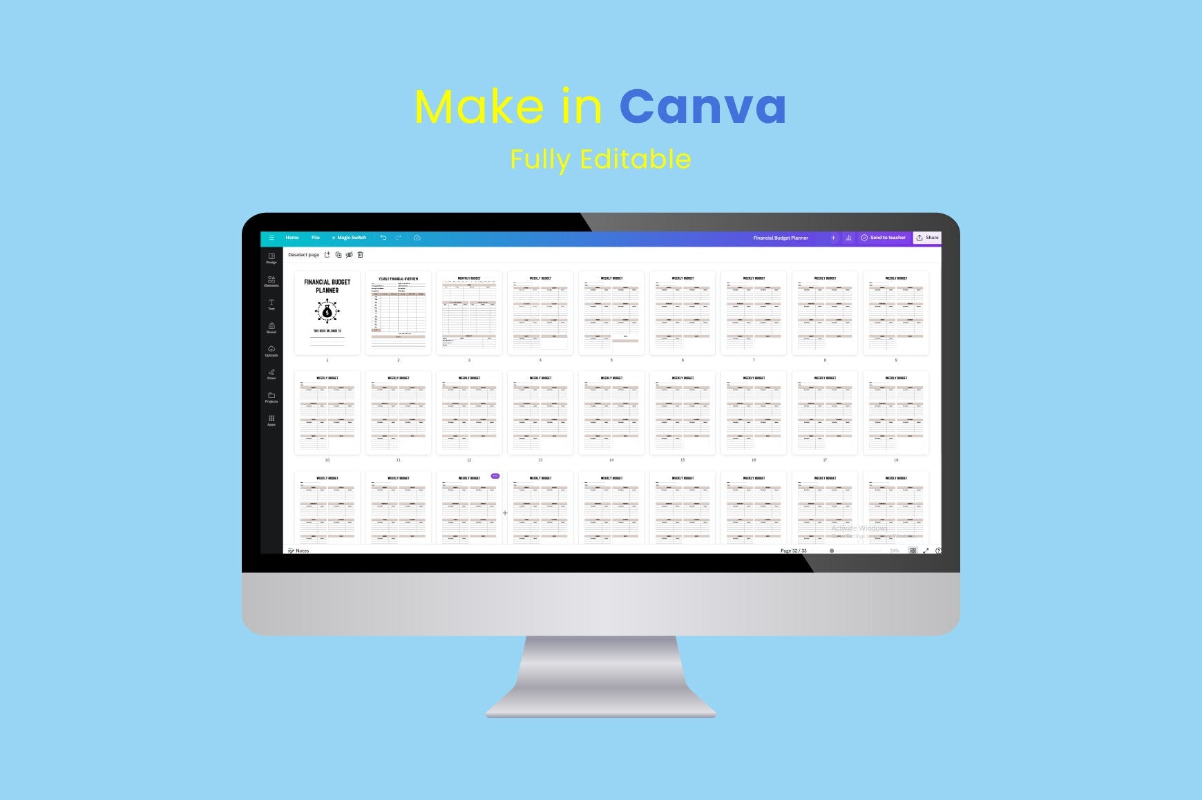 One Year Financial Budget Planner