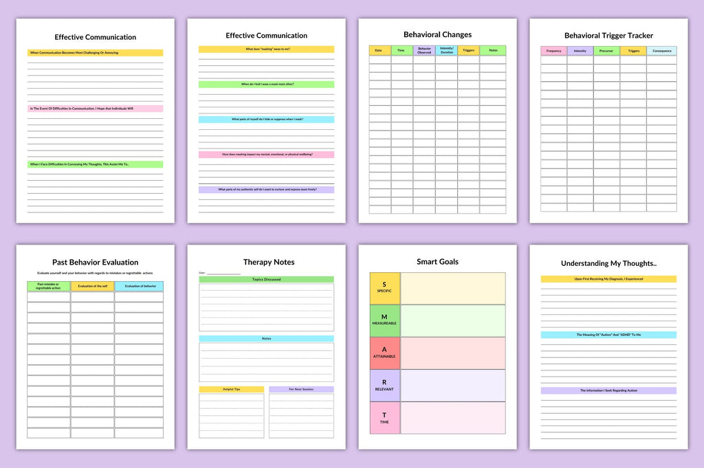 Autistic Planner complete printable planner bundle preview