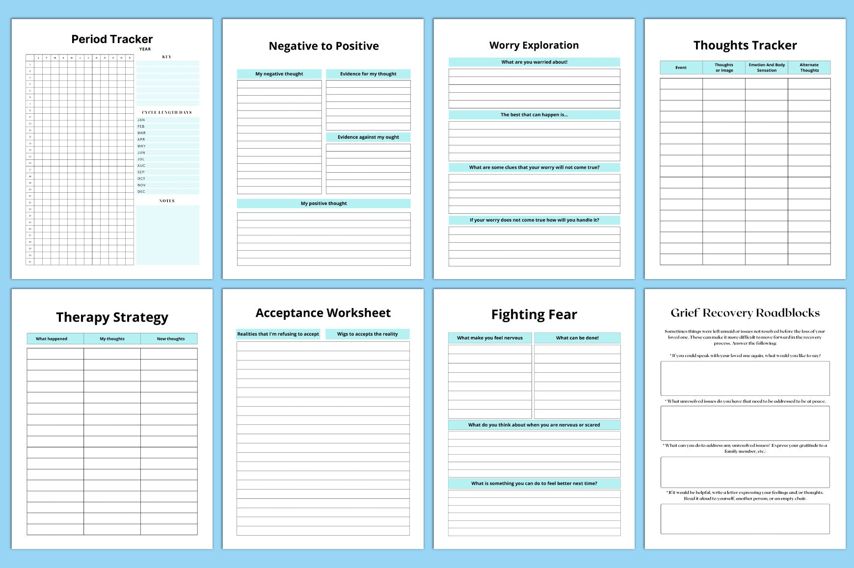 Bipolar Therapy Anxiety Planner