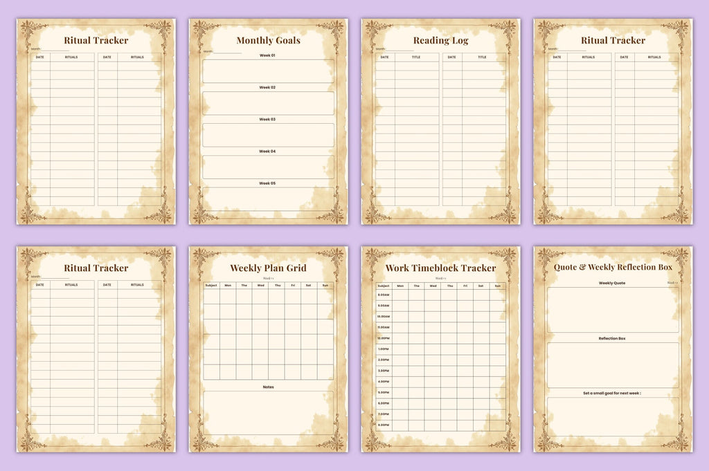 Dark Academia Study Planner
