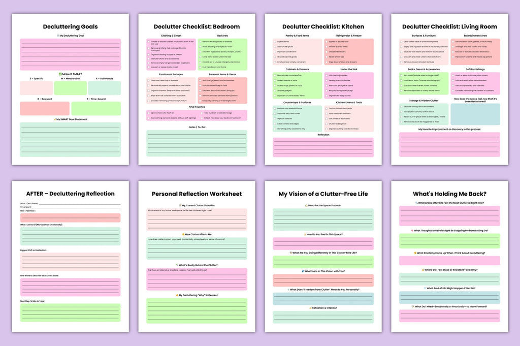 Declutter Workbook for Organization