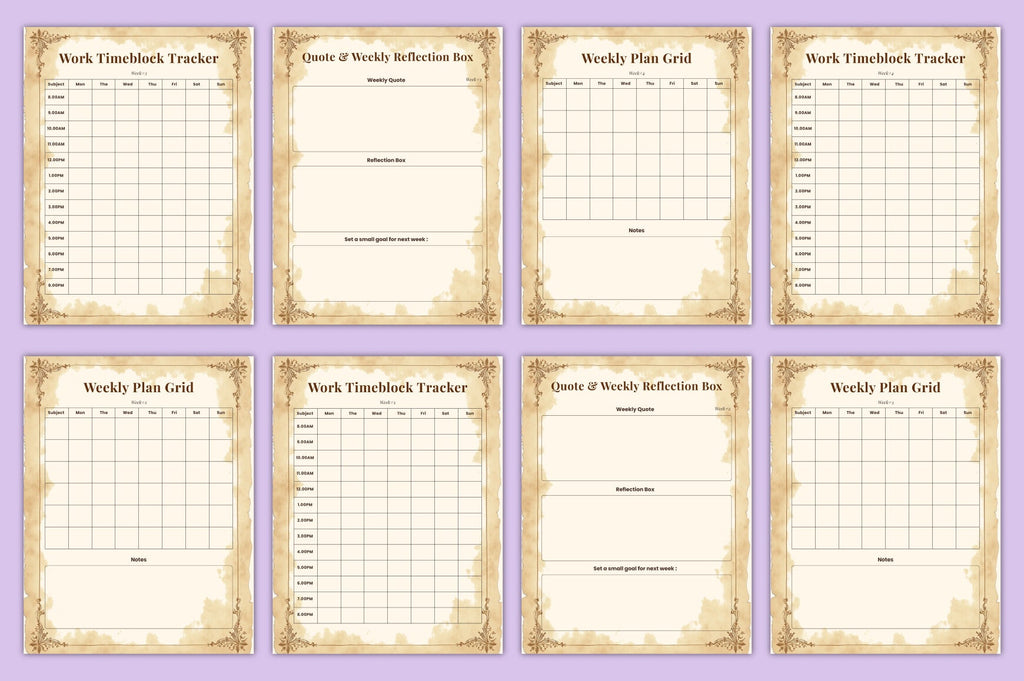 Dark Academia Study Planner