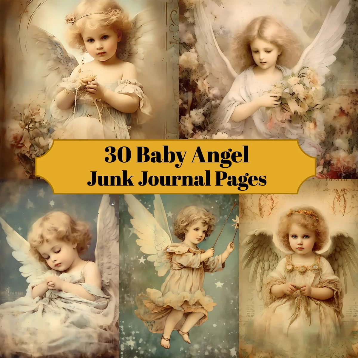  Get Free Baby Angels Junk Journal Pages