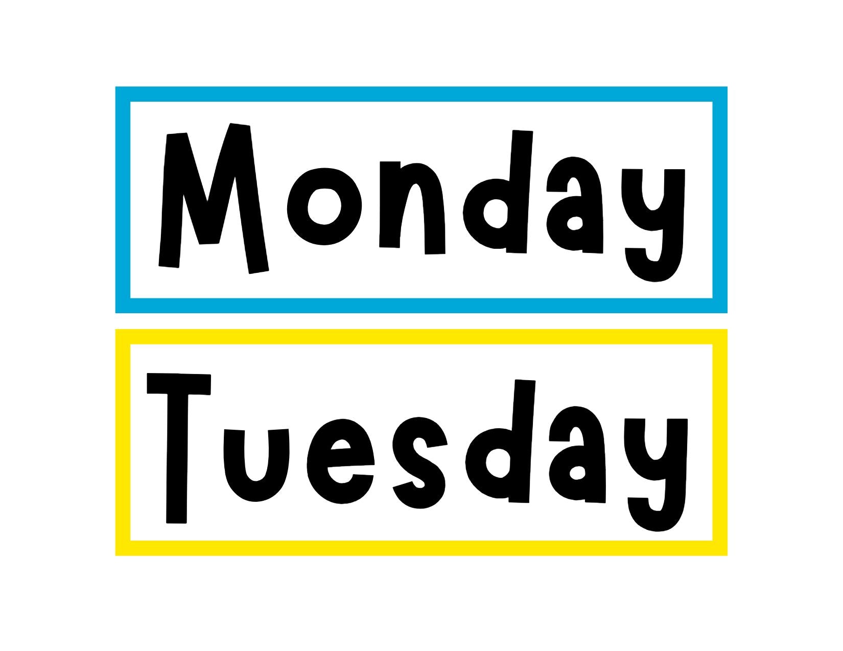 Days of the Week Flashcards