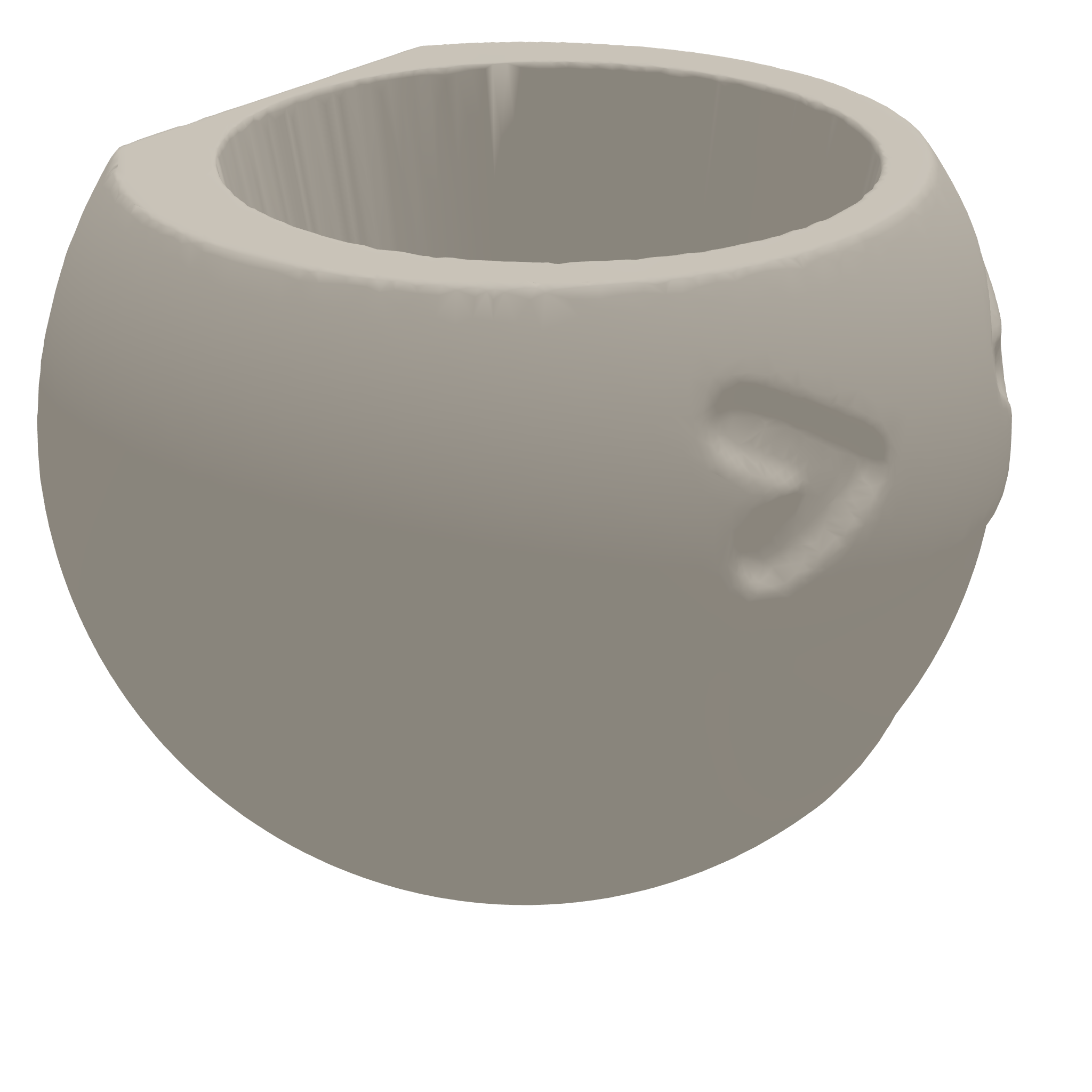 Laughing Emoji Planter Wall With Hole And Bracket 3D Print STL File