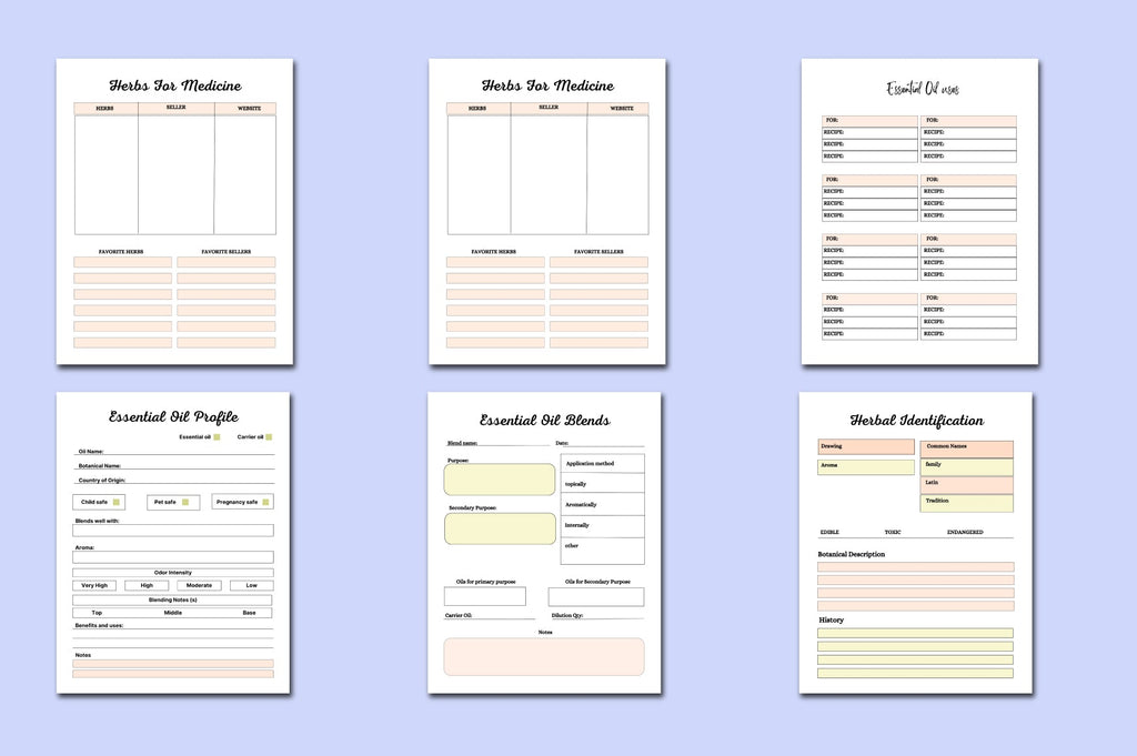 Herbs Essential Oils Planner
