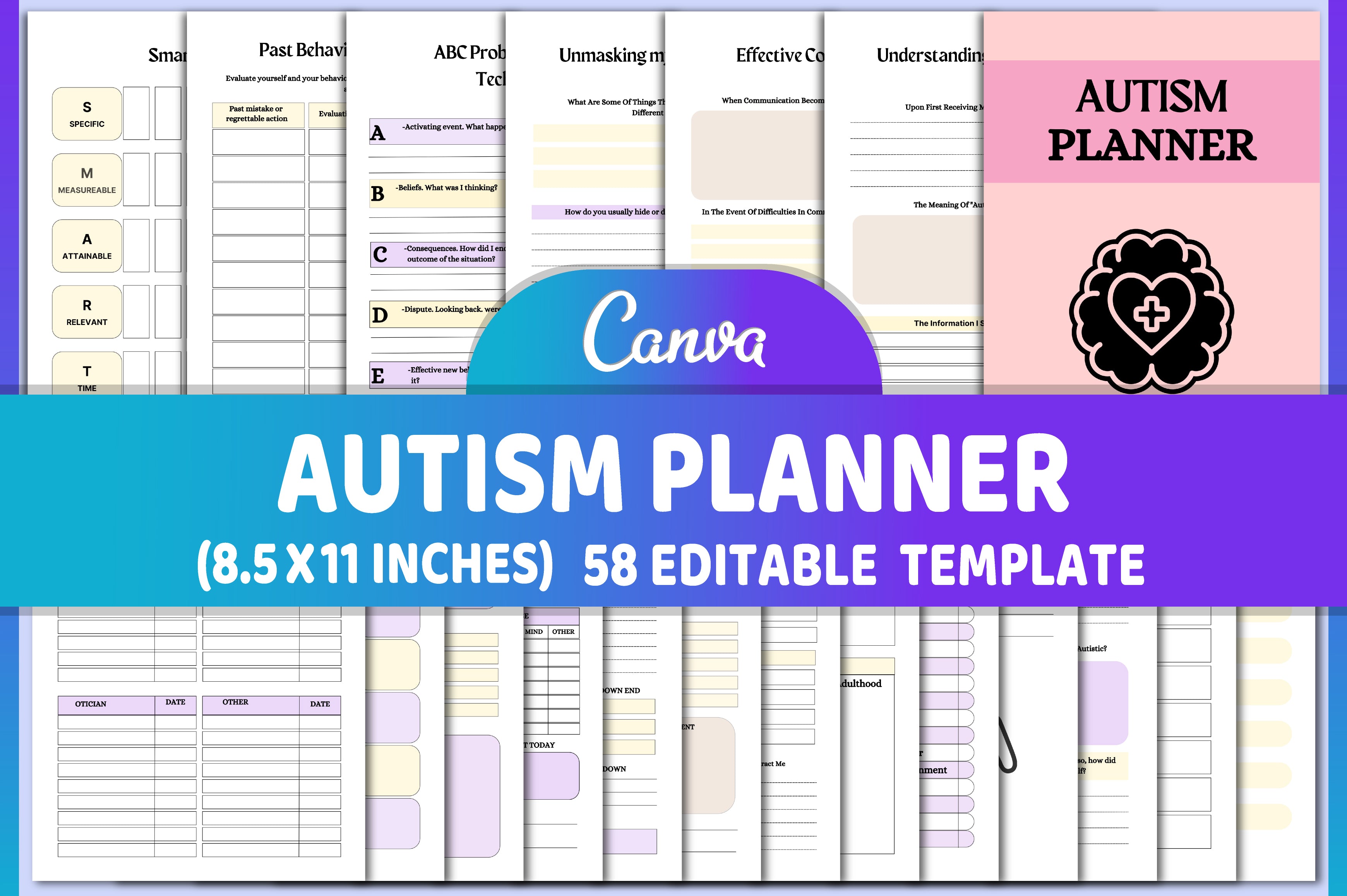 Autism Planner for Effective Organization Cover Mockup