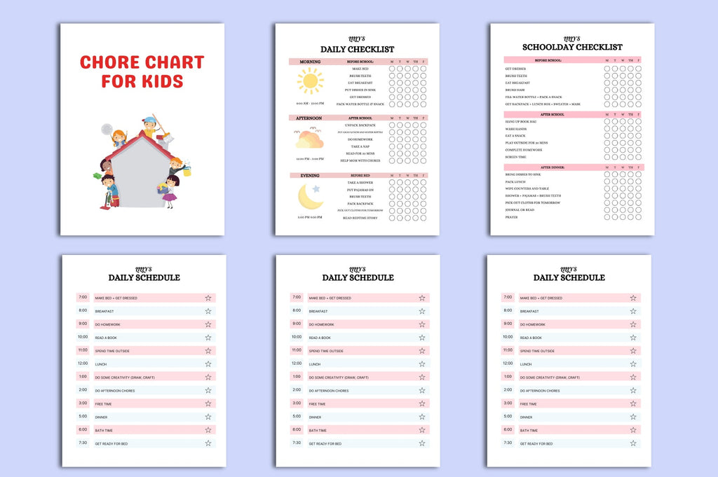 New Kids Chore Chart Planner