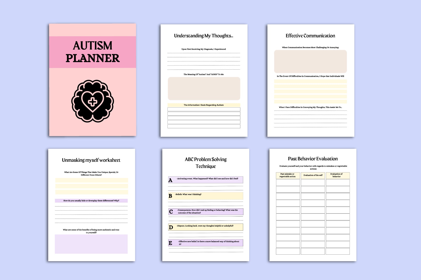 Autism Planner for Effective Organization Pages Preview