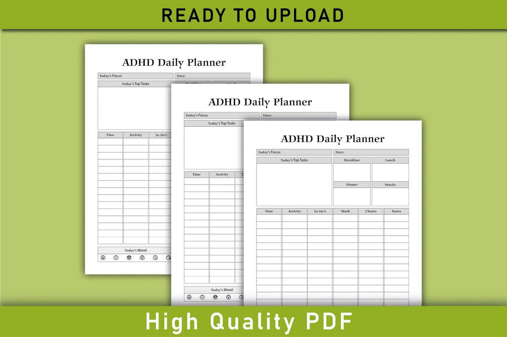 ADHD Daily Planner Bundle complete planner bundle preview