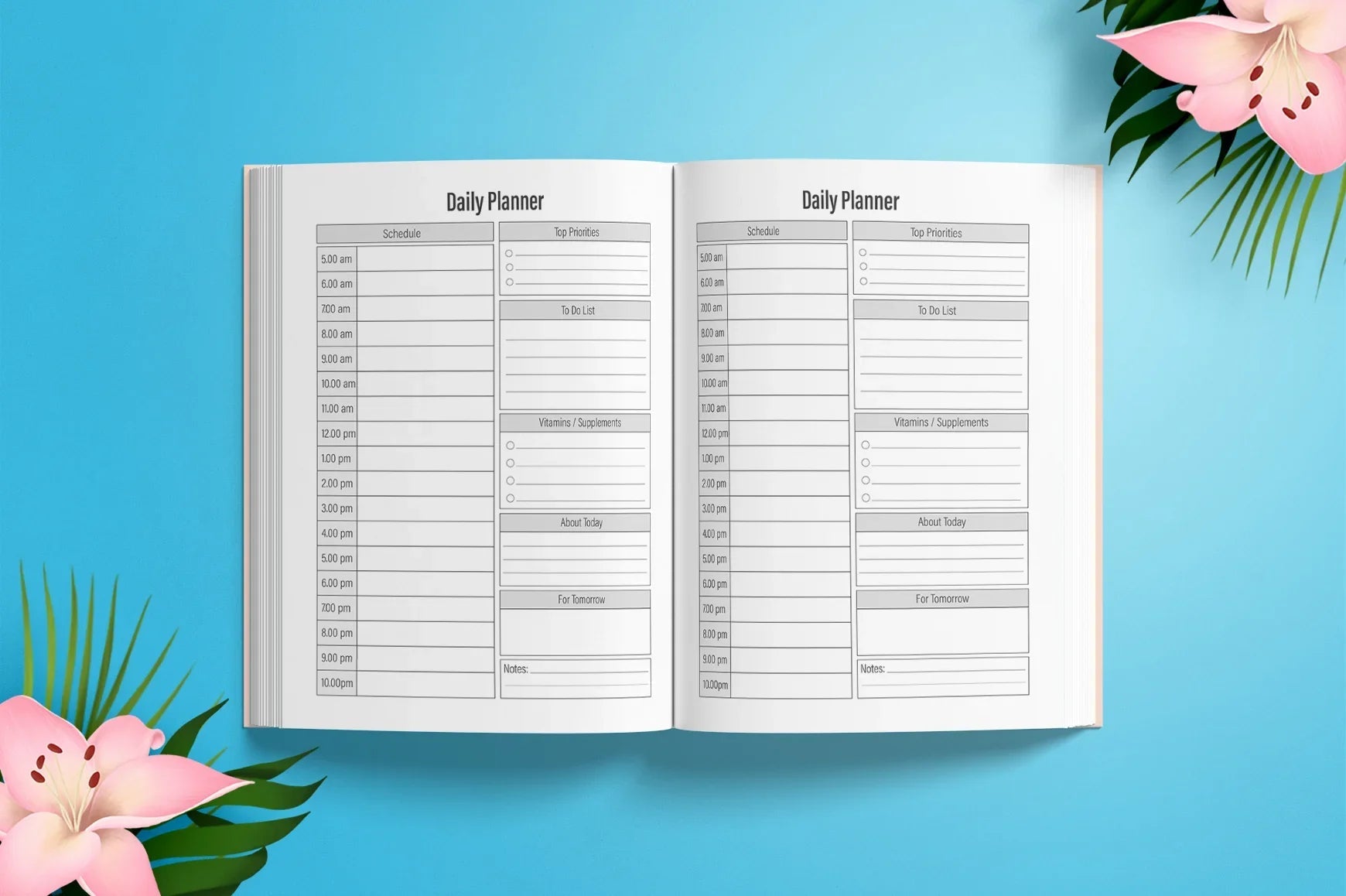 ADHD Daily Weekly Planner goal setting and task tracker