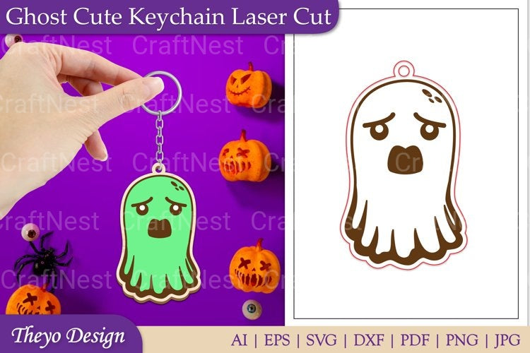 Ghost Keychain from Ghost Keychain Bundle SVG