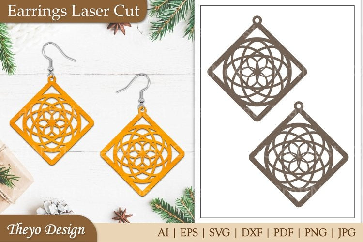 Earrings Mandala Lasercut SVG Bundle