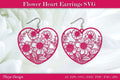 Flower Heart Earrings SVG Bundle