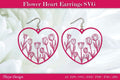 Flower Heart Earrings SVG Bundle
