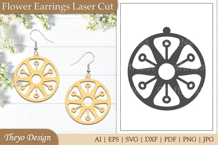 Earrings Lasercut Flower SVG Bundle