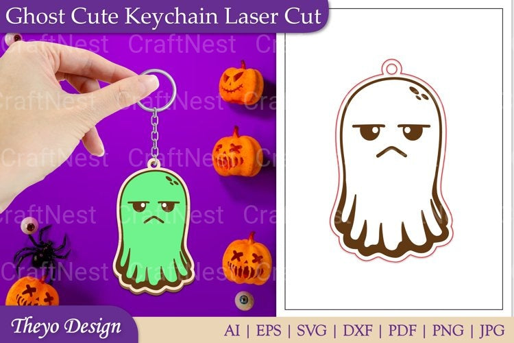 Ghost Keychain from Ghost Keychain SVG Bundle