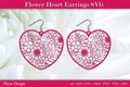 Flower Heart Earrings SVG Bundle