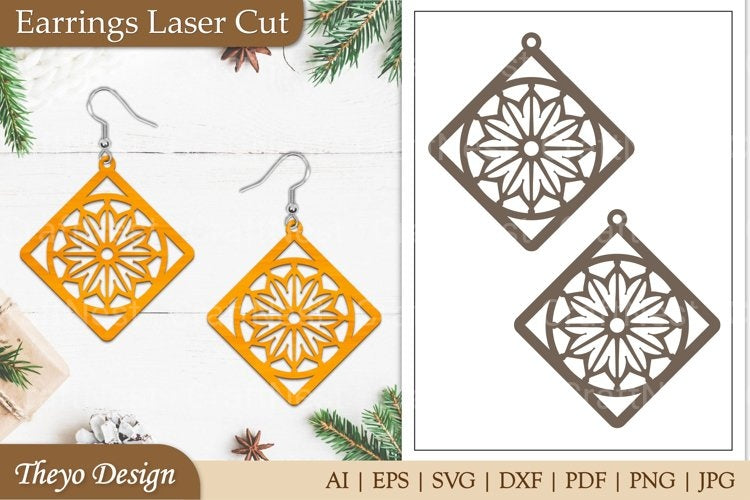 Earrings Mandala Lasercut SVG Bundle