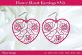 Flower Heart Earrings SVG Bundle