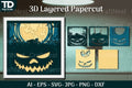 Shadow Helloween Layered Papercut SVG Bundle