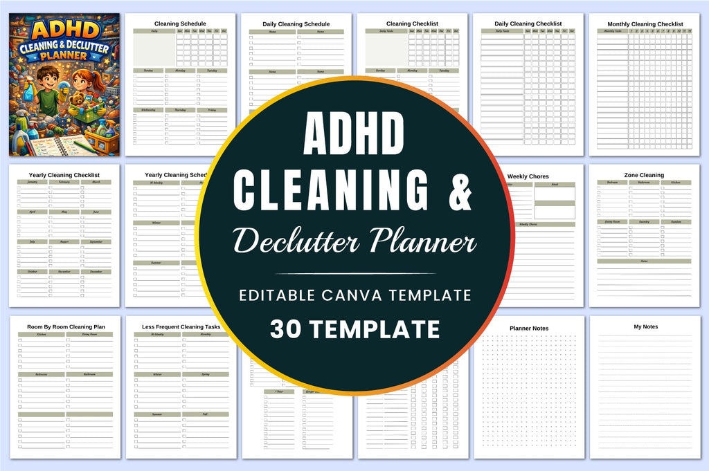 Adhd Cleaning Declutter Planner