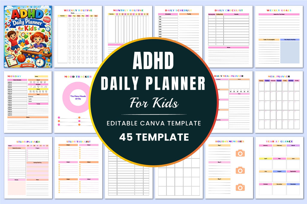 Adhd Daily For Kids Planner