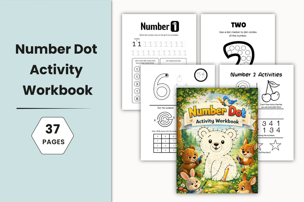 Number Dot Activity Workbook for Kids