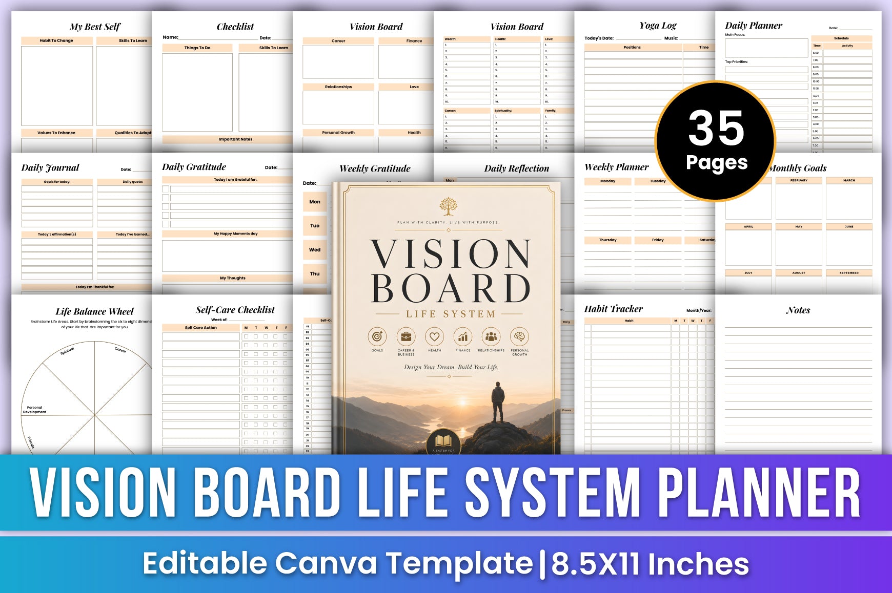 Vision Board Life System Planner