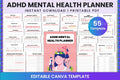 ADHD Mental Health Planner for Improved Focus cover with printable planner