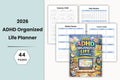 ADHD Organized Life Planner cover with printable planner pages