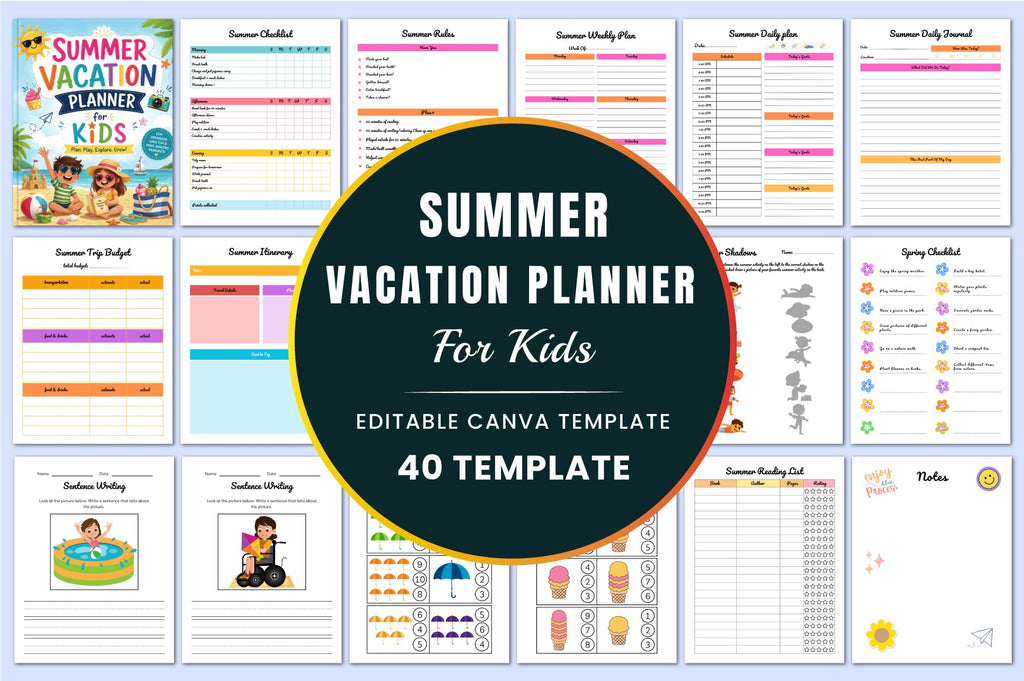 Summer Vacation For Kids Planner