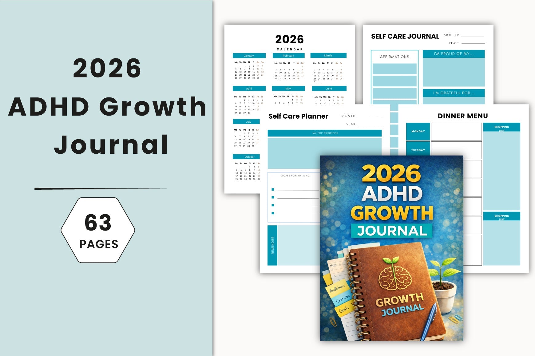 ADHD Growth Journal Cover Preview