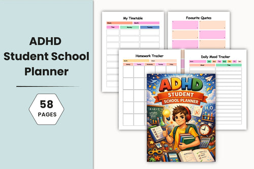 ADHD Student School Planner Cover Preview