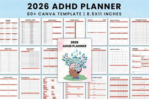 ADHD Planner for Effective Organization cover with printable planner