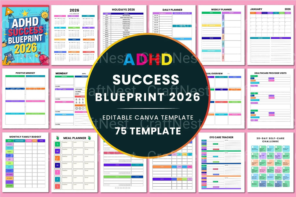 ADHD Success Blueprint cover with printable success planner