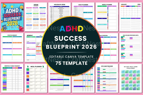 ADHD Success Blueprint cover with printable success planner