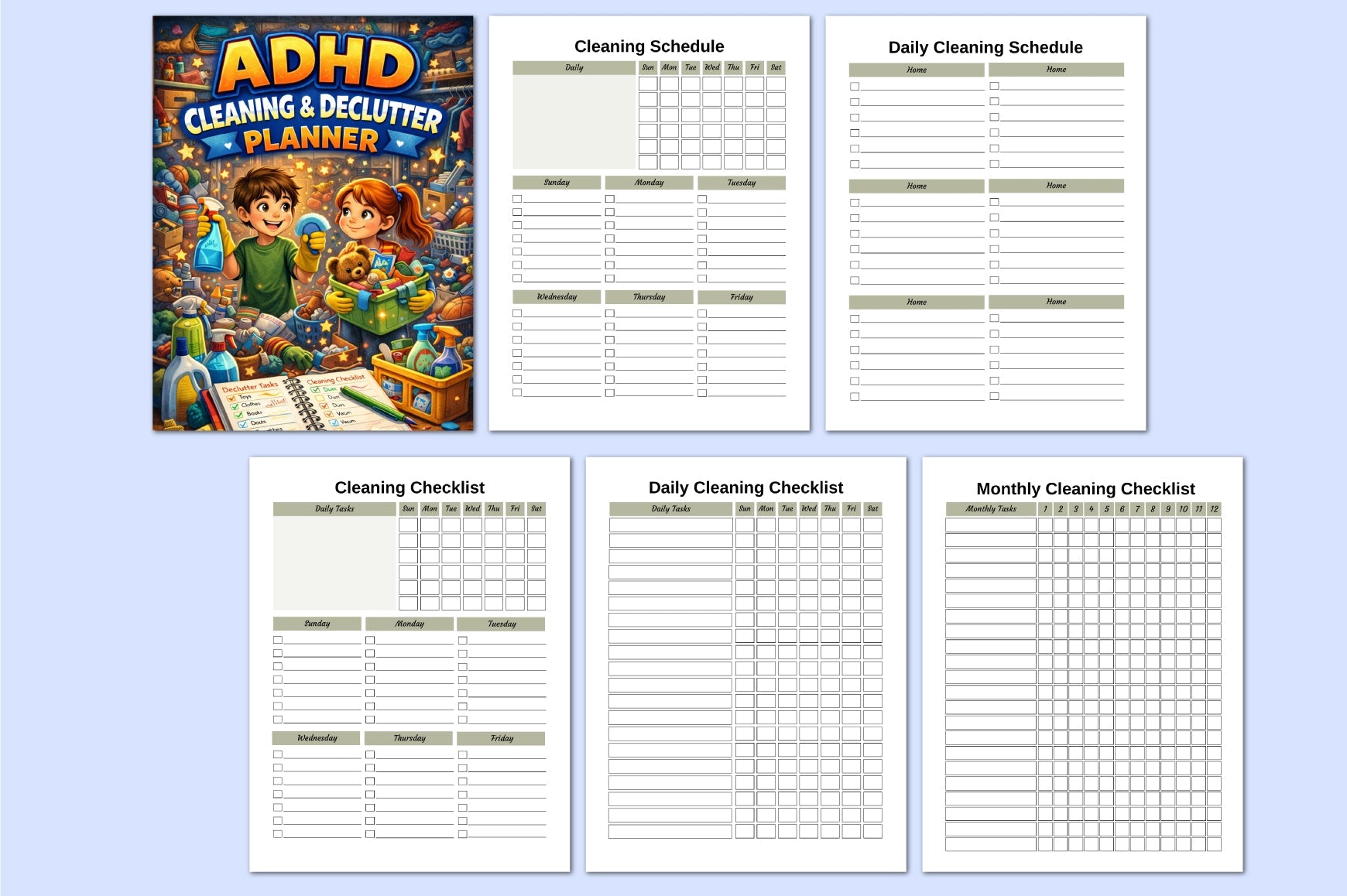 Adhd Cleaning Declutter Planner