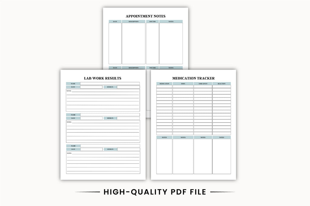 Medical Health Planner Template