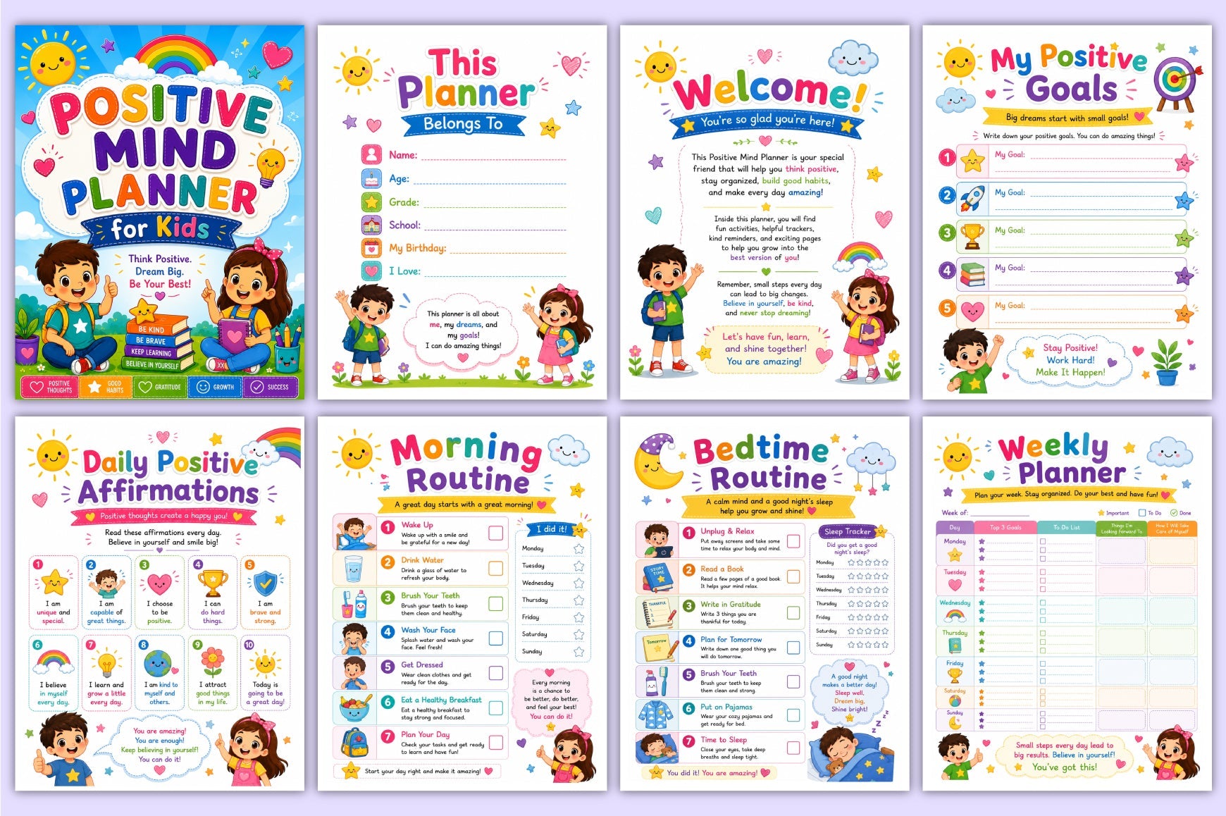 Positive Mind For Kids Planner