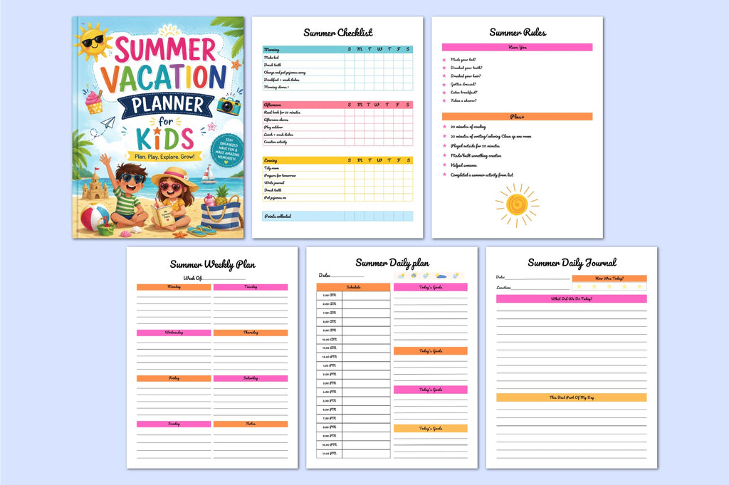 Summer Vacation For Kids Planner