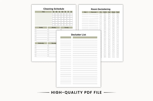 ADHD Cleaning & Declutter Planner Worksheets Preview