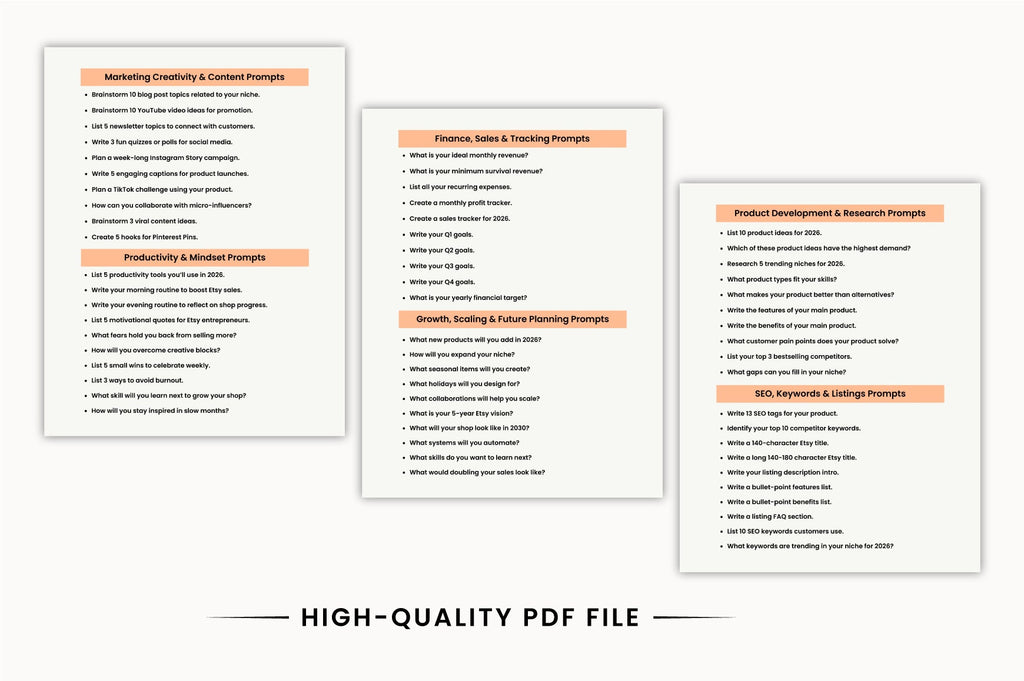 Etsy Seller Success Guide Prompts