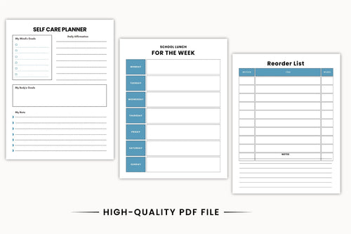 Adult ADHD Focus Planner focus improvement and productivity worksheets