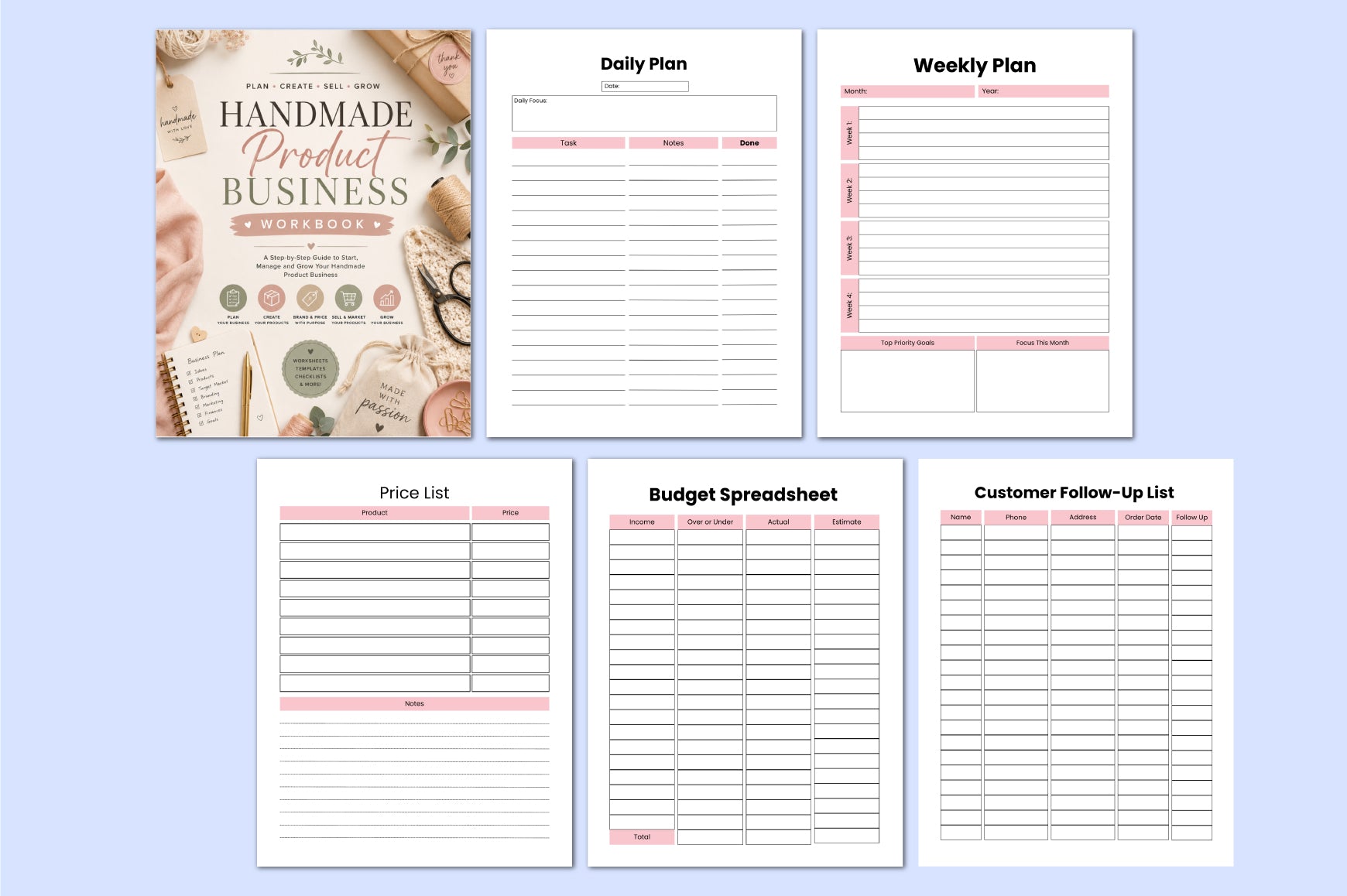 Handmade Product Business Workbook