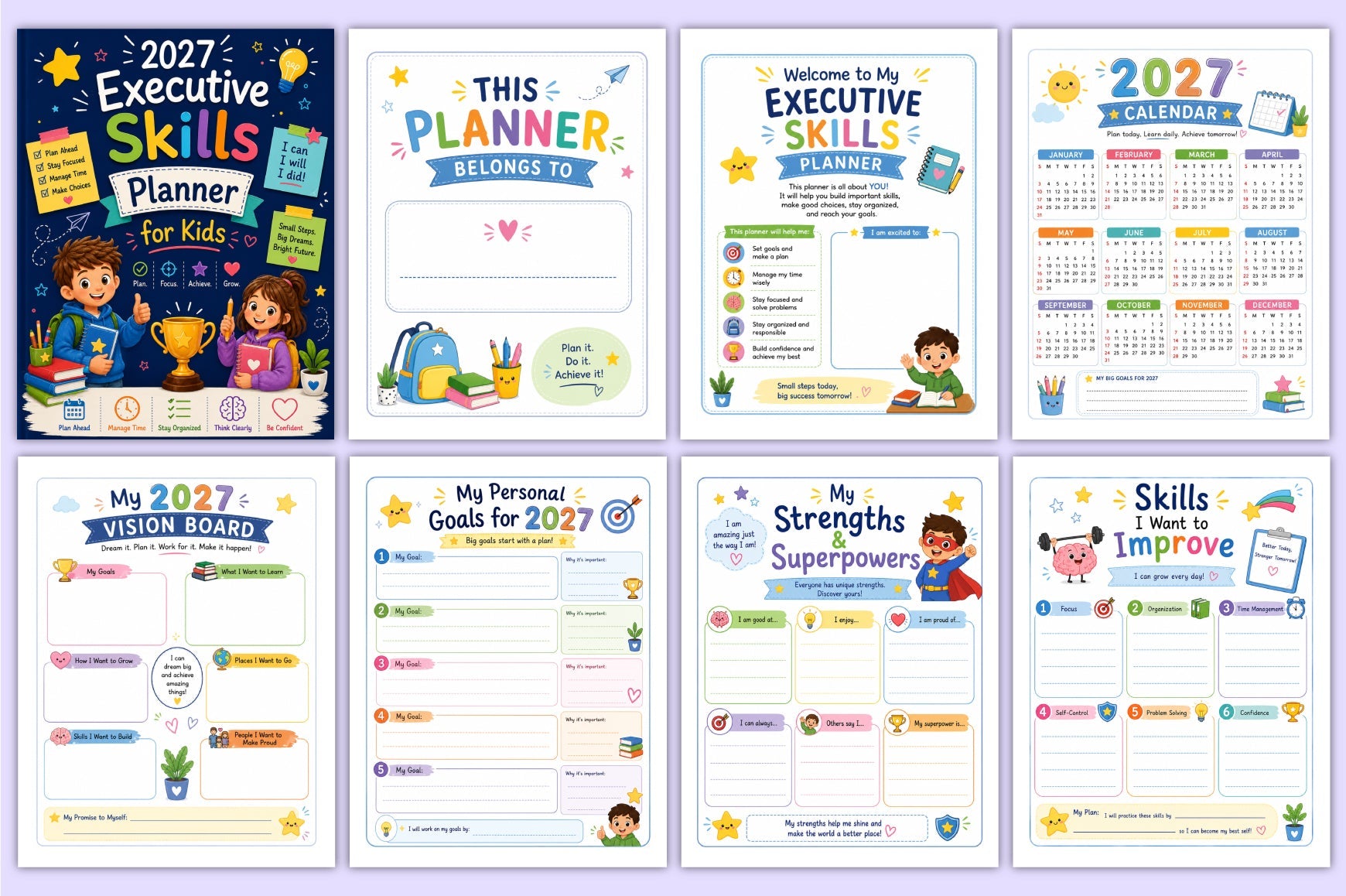 Executive Skills For Kids Planner
